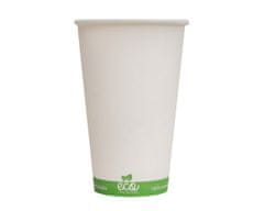 Bio papírový kelímek na horký nápoj ECO CUP bílý 400 ml (16 oz), 500ks