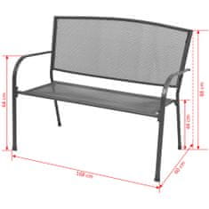 Petromila Zahradní lavice 108 cm ocel a pletivo antracitová