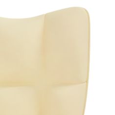 Vidaxl Houpací křeslo se stoličkou krémově bílé samet