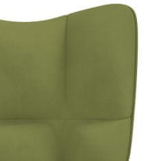 Greatstore Relaxační křeslo se stoličkou světle zelené samet