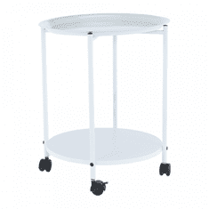 ATAN Příruční stolek s kolečky DERIN - bílá