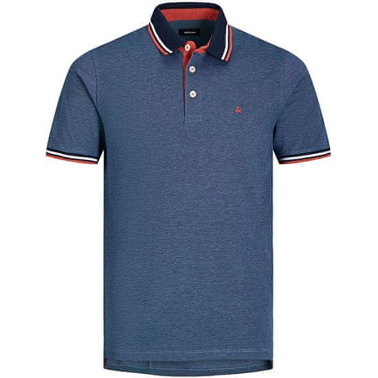 Jack&Jones Plus Pánské polo triko Slim Fit JJEPAULOS 12143859 Denim Blue