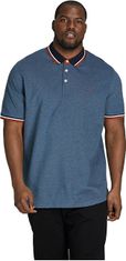 Jack&Jones Plus Pánské polo triko Slim Fit JJEPAULOS 12143859 Denim Blue (Velikost 3XL)