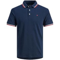 Jack&Jones Plus Pánské polo triko Slim Fit JJEPAULOS 12143859 Navy Blazer (Velikost 3XL)