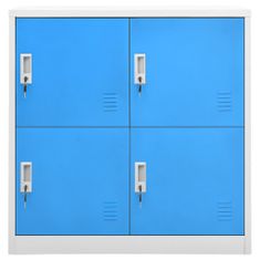 Greatstore Uzamykatelné skříně 2 ks světle šedé a modré 90x45x92,5 cm ocel