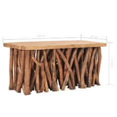 Greatstore Konferenční stolek 100x40x40,7 masivní recyklované dřevo a teak