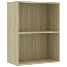 Greatstore Knihovna se 2 policemi dub sonoma 60 x 30 x 76,5 cm dřevotříska