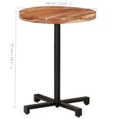 Greatstore Bistro stůl kulatý Ø 60 x 75 cm masivní akáciové dřevo
