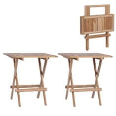 Greatstore Skládací bistro stolky 2 ks 60 x 60 x 65 cm masivní teak