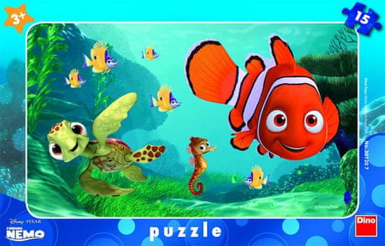 Nemo a želva - rámové puzzle 15 dílků