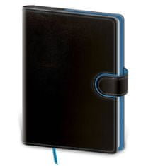 Zápisník Flip A5 černo/modrá tečkovaný