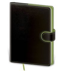 Zápisník Flip A5 černo/zelená tečkovaný