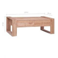 Greatstore Konferenční stolek 110 x 60 x 40 cm masivní teakové dřevo