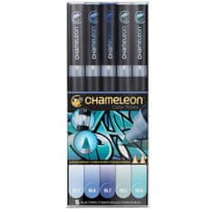 Set Chameleon tónovací fixy, 5ks - modré tóny