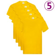 Greatstore Fruit of the Loom Originální trička 5 ks žlutá 3XL bavlna