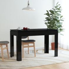Greatstore Jídelní stůl vysoký lesk černý 120 x 60 x 76 cm dřevotříska