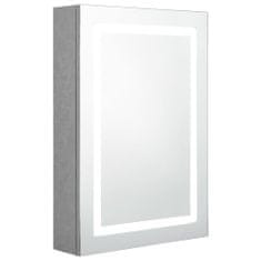 Greatstore LED koupelnová skřínka se zrcadlem betonově šedá 50x13x70 cm