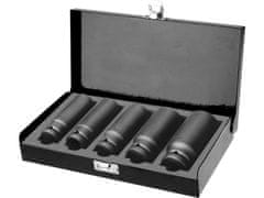 Fortum Hlavice nástrčné (4700802) hlavice nástrčné rázové, sada 5ks, 1/2“, 17-19-21-24-27mm, L 79mm, CrMoV