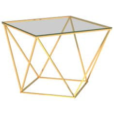 Greatstore Konferenční stolek zlatý 80 x 80 x 45 cm nerezová ocel