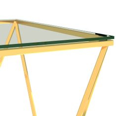 Greatstore Konferenční stolek zlatý 80 x 80 x 45 cm nerezová ocel