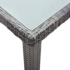 Greatstore Zahradní stůl šedý 190 x 90 x 75 cm polyratan