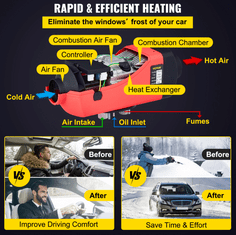 VEVOR 2 kW Nezávislé topení do auta, Bufik, Naftové Topení 12V, vlastní naftový okruh, Nezávislé topení na 12V