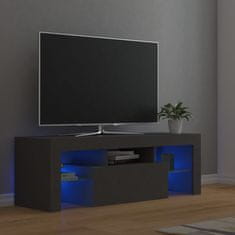 Greatstore TV skříňka s LED osvětlením šedá 120 x 35 x 40 cm