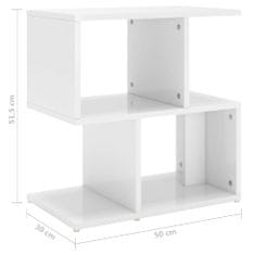 Greatstore Noční stolky 2 ks bílé vysoký lesk 50x30x51,5 cm dřevotříska