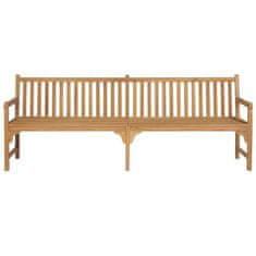 Greatstore Zahradní lavice s modrou poduškou 240 cm masivní teak