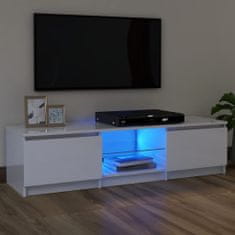 Greatstore TV skříňka s LED osvětlením bílá s vysokým leskem 120x30x35,5cm