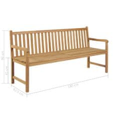 Greatstore Zahradní lavice 180 cm masivní teak