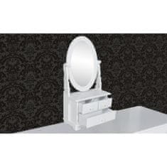 Greatstore Toaletní stolek s oválným sklopným zrcadlem MDF