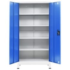 shumee Kancelářská skříň 90 x 40 x 180 cm šedo-modrá