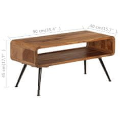 Vidaxl Konferenční stolek z masivního sheeshamu 95 x 40 x 45 cm