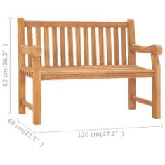 Greatstore Zahradní lavice 120 cm masivní teak