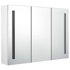 Greatstore LED koupelnová zrcadlová skříňka 89 x 14 x 62 cm zářivě bílá