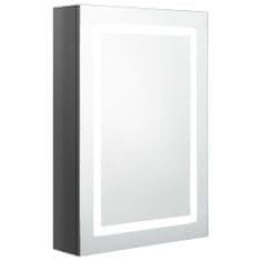 Petromila LED koupelnová skříňka se zrcadlem zářivě šedá 50 x 13 x 70 cm