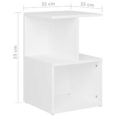 Greatstore Noční stolek bílý 35 x 35 x 55 cm dřevotříska