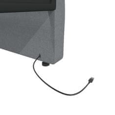 Vidaxl Lehátko s matrací a USB, světle šedá látka, 90x200 cm