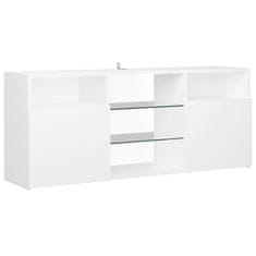 Greatstore TV skříňka s LED osvětlením bílá 120 x 35 x 50 cm