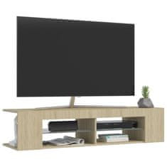 Greatstore TV skříňka s LED osvětlením dub sonoma 135 x 39 x 30 cm