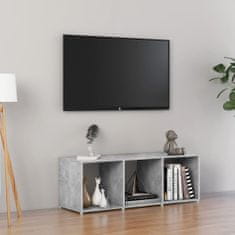 Greatstore TV stolek betonově šedý 107 x 35 x 37 cm dřevotříska