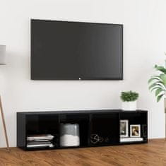 Greatstore TV stolek černý s vysokým leskem 142,5x35x36,5 cm dřevotříska