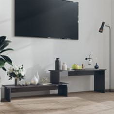 Greatstore TV stolek šedý s vysokým leskem 180 x 30 x 43 cm dřevotříska