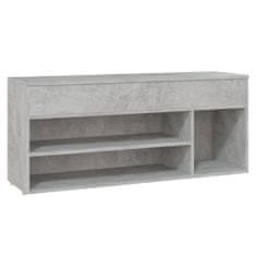 Vidaxl Lavice s botníkem betonově šedá 105 x 30 x 45 cm dřevotříska