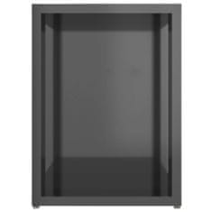 Greatstore TV stolek šedý s vysokým leskem 80 x 24 x 32 cm dřevotříska