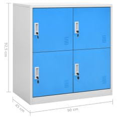 Vidaxl Uzamykatelné skříně 5 ks světle šedé a modré 90x45x92,5 cm ocel