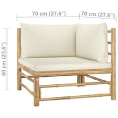 Petromila 3dílná zahradní sedací souprava + krémově bílé podušky bambus