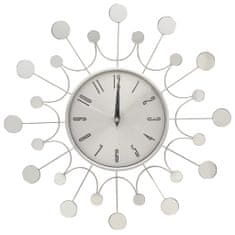 Vidaxl Nástěnné hodiny stříbrné 40 cm kov