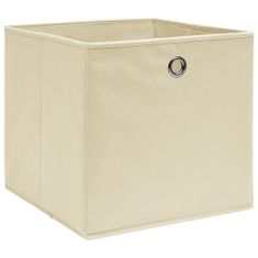 shumee Úložné boxy 10 ks netkaná textilie 28 x 28 x 28 cm krémové